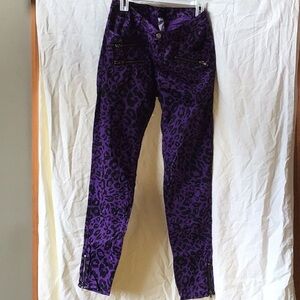 Purple Leopard Print Men's Pants